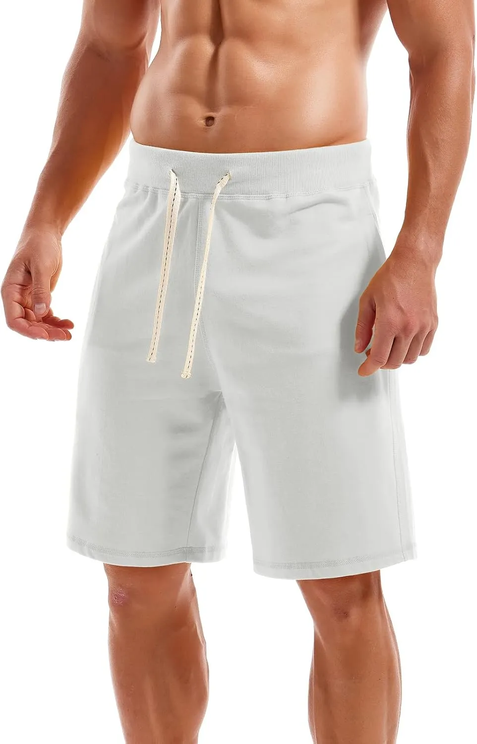 AMY COULEE Men's Casual Classic Shorts Athletic Cotton Sweat Shorts with Drawstring