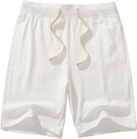 AMY COULEE Men's Casual Classic Shorts Athletic Cotton Sweat Shorts with Drawstring