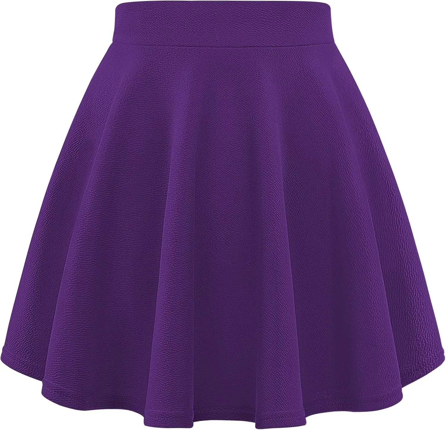 Auranso Girls Mini Skirt Stretch Waist Casual Flared Plain Pleated Skater Skirt