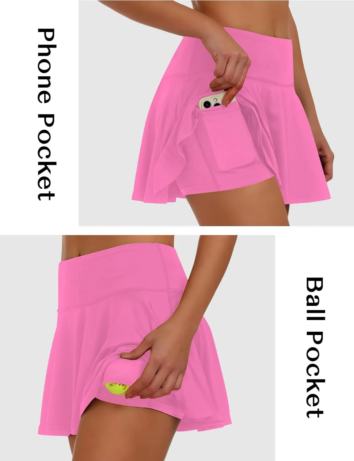 Buauty Women's Tennis Skirt Pleated Golf Skirts with Pockets Shorts Athletic Skort for Pickleball Sports Outfits