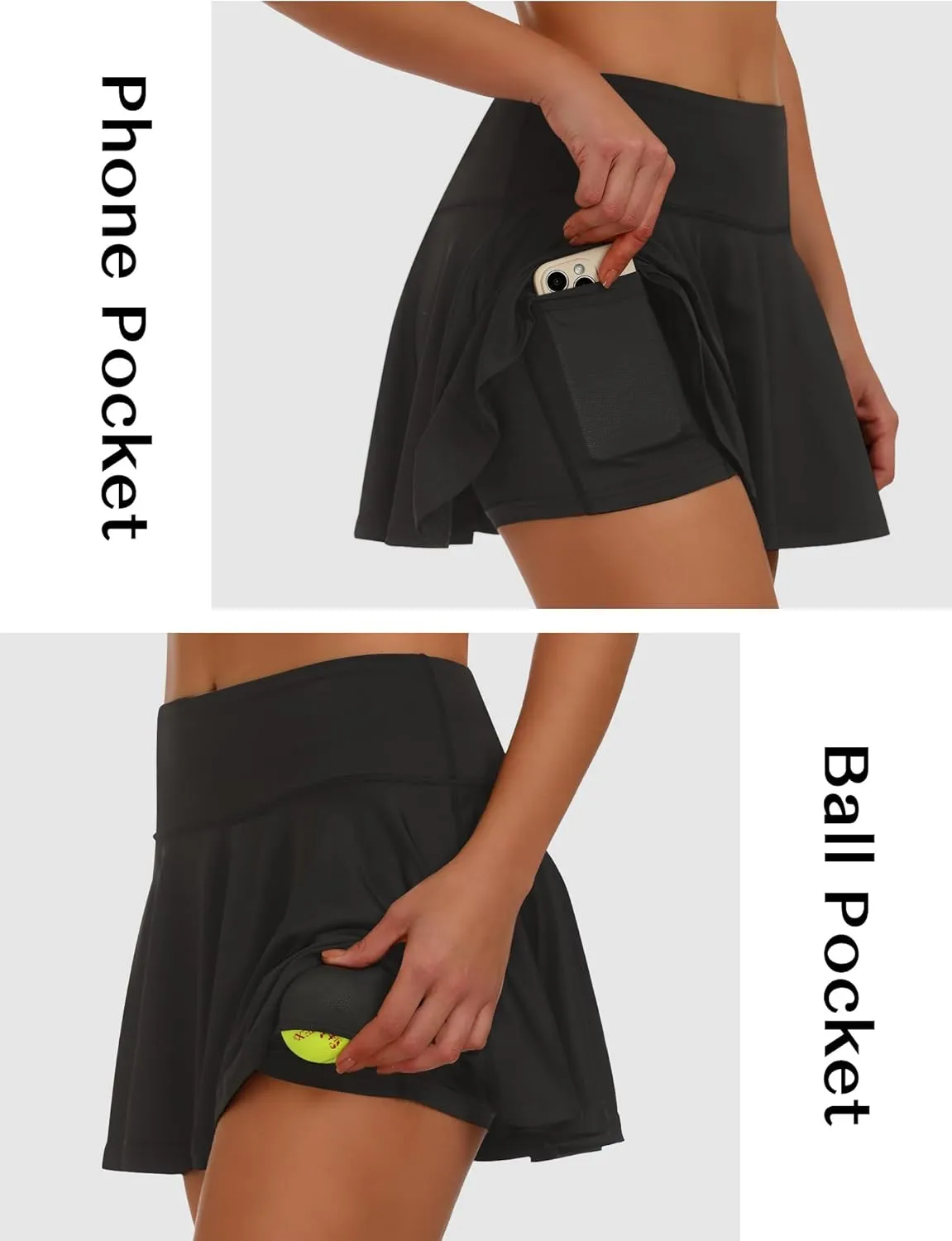 Buauty Women's Tennis Skirt Pleated Golf Skirts with Pockets Shorts Athletic Skort for Pickleball Sports Outfits