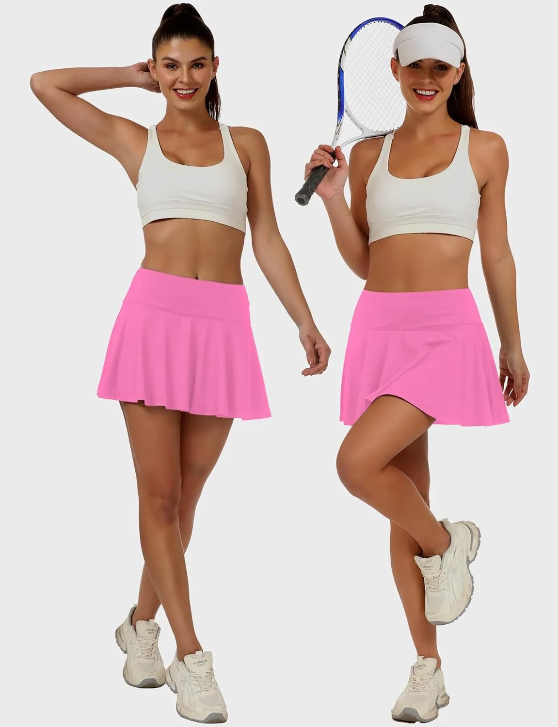 Buauty Women's Tennis Skirt Pleated Golf Skirts with Pockets Shorts Athletic Skort for Pickleball Sports Outfits
