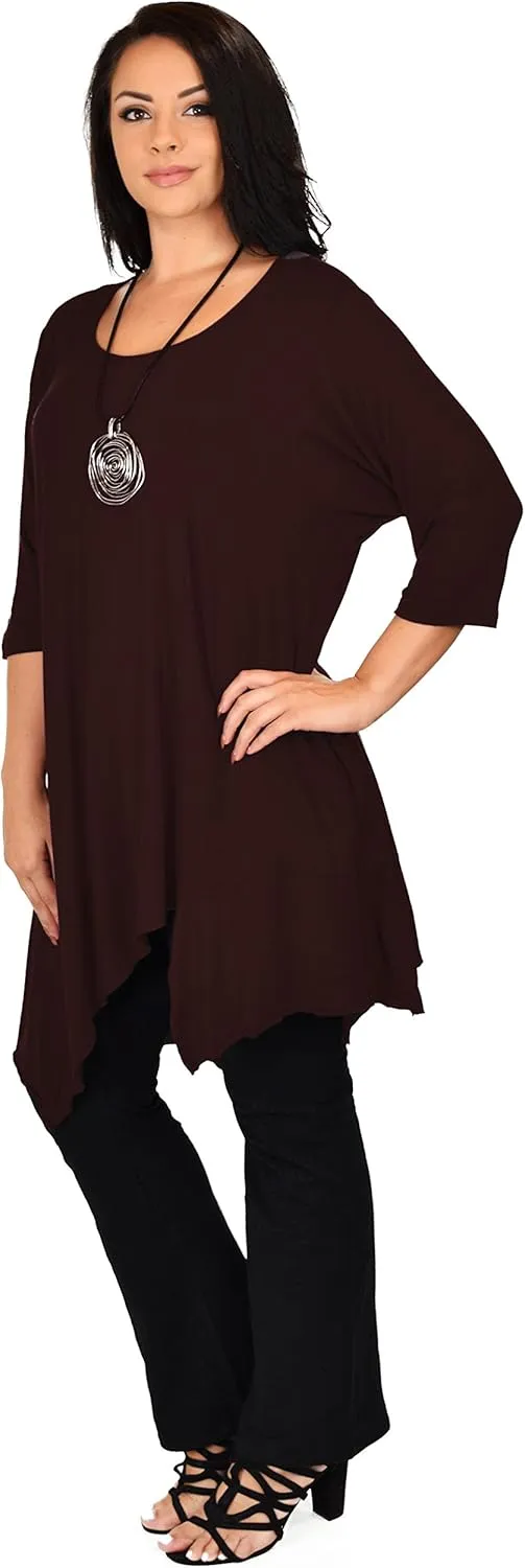 Dare2BStylish Women Plus Size Asymmetrical Long Tunic Shirt Dress Top