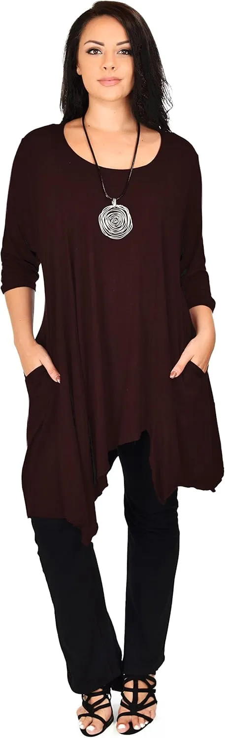 Dare2BStylish Women Plus Size Asymmetrical Long Tunic Shirt Dress Top