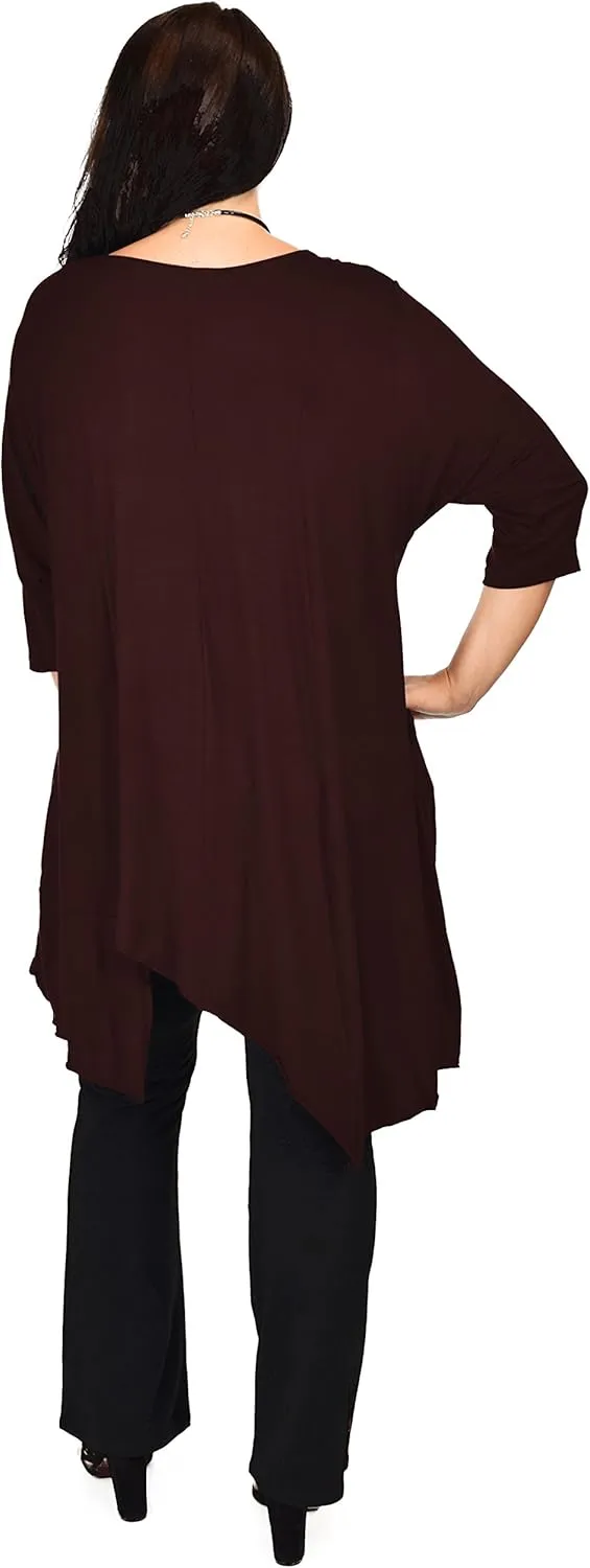 Dare2BStylish Women Plus Size Asymmetrical Long Tunic Shirt Dress Top