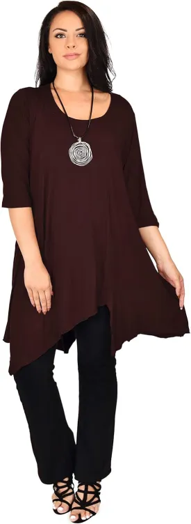 Dare2BStylish Women Plus Size Asymmetrical Long Tunic Shirt Dress Top