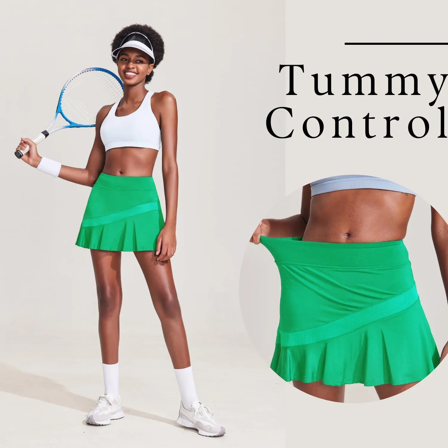 Ekouaer Tennis Skirts for Women Pleated Athletic Golf Skorts Skirt with Shorts Pockets Lightweight Running Workout Skirt