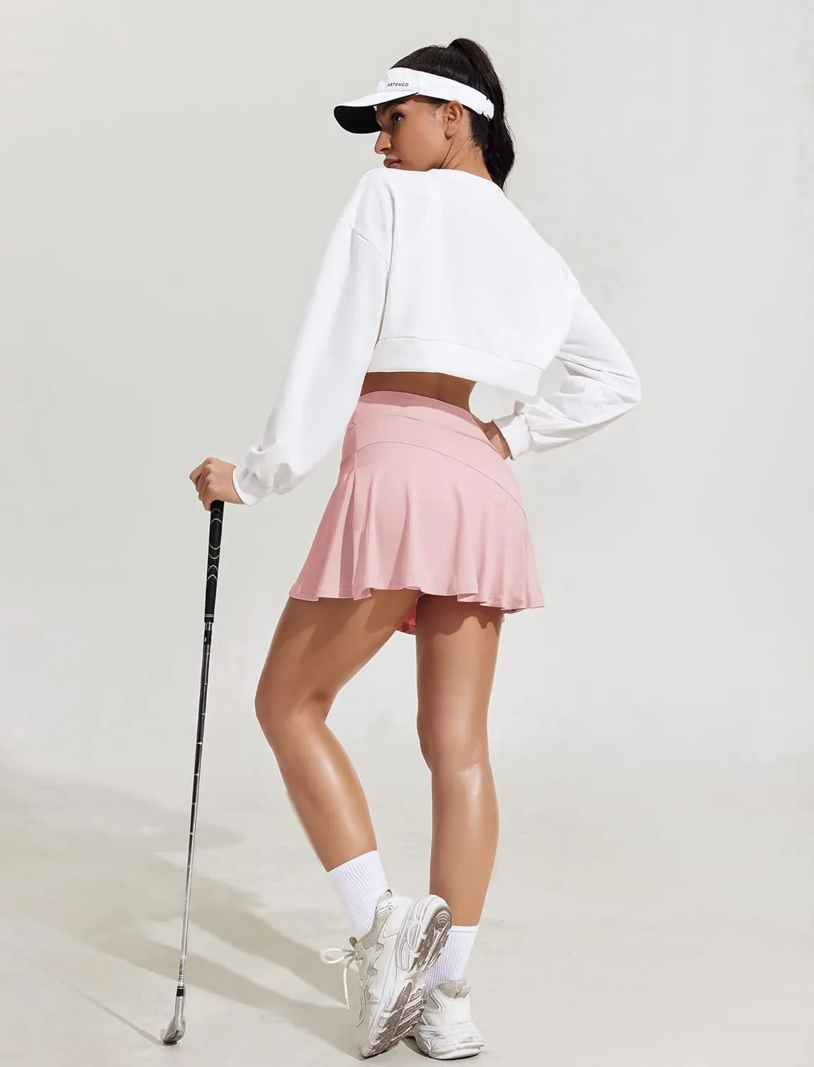 Ekouaer Tennis Skirts for Women Pleated Athletic Golf Skorts Skirt with Shorts Pockets Lightweight Running Workout Skirt