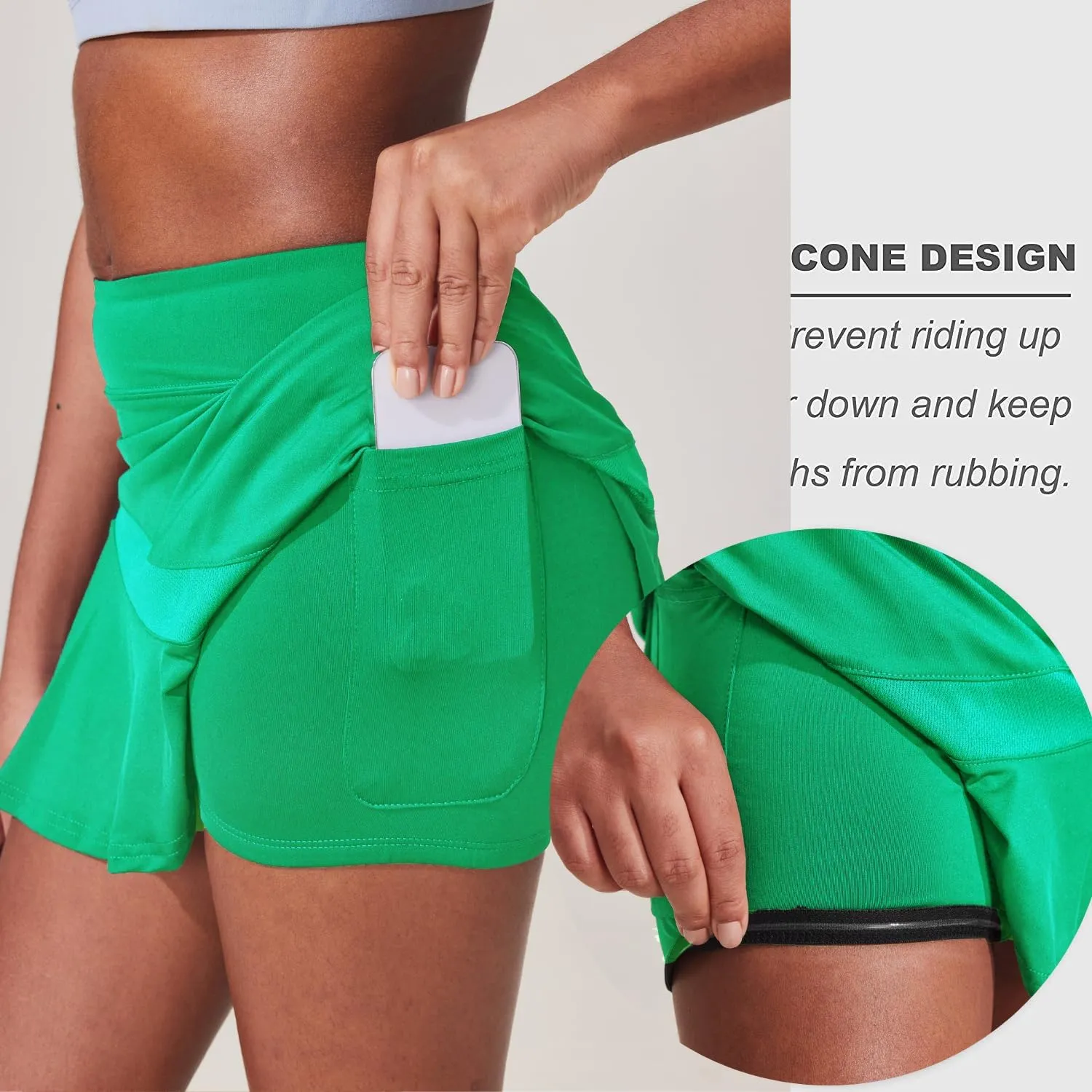 Ekouaer Tennis Skirts for Women Pleated Athletic Golf Skorts Skirt with Shorts Pockets Lightweight Running Workout Skirt