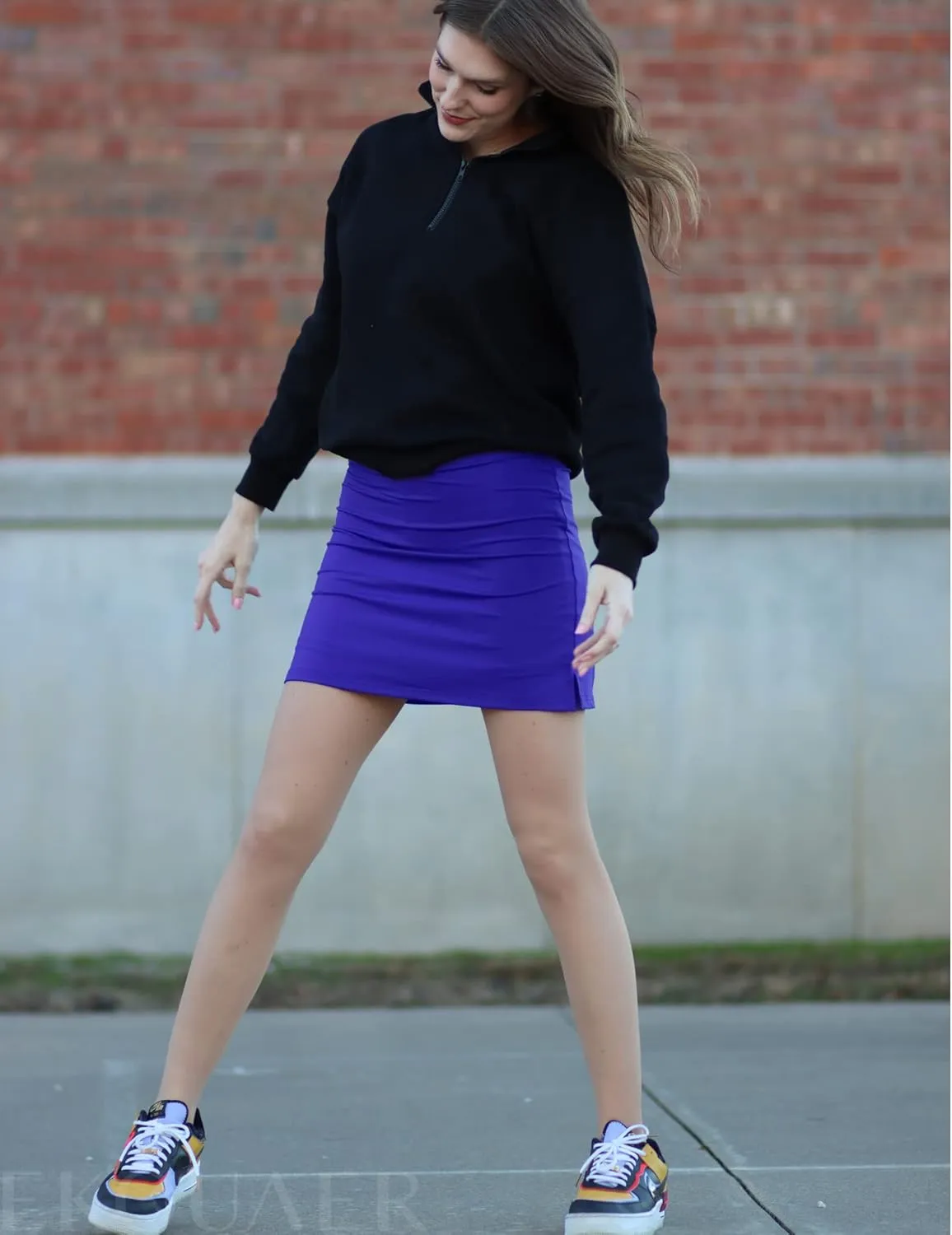 Ekouaer Women's Active Performance Skort Lightweight Skirt for Running Tennis Golf Workout Sports