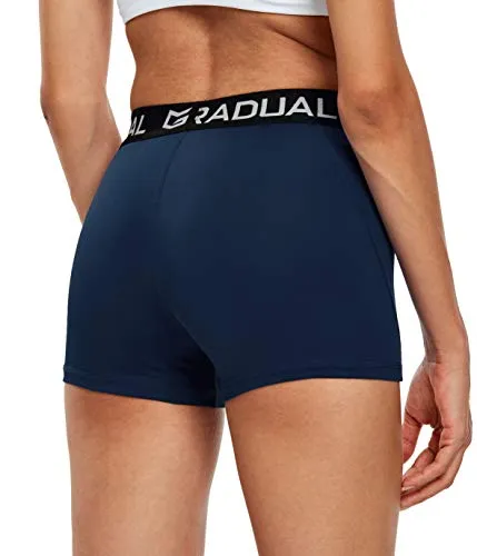 G Gradual Women Volleyball Shorts 3 Pack Black Navy Blue Charcoal XSmall