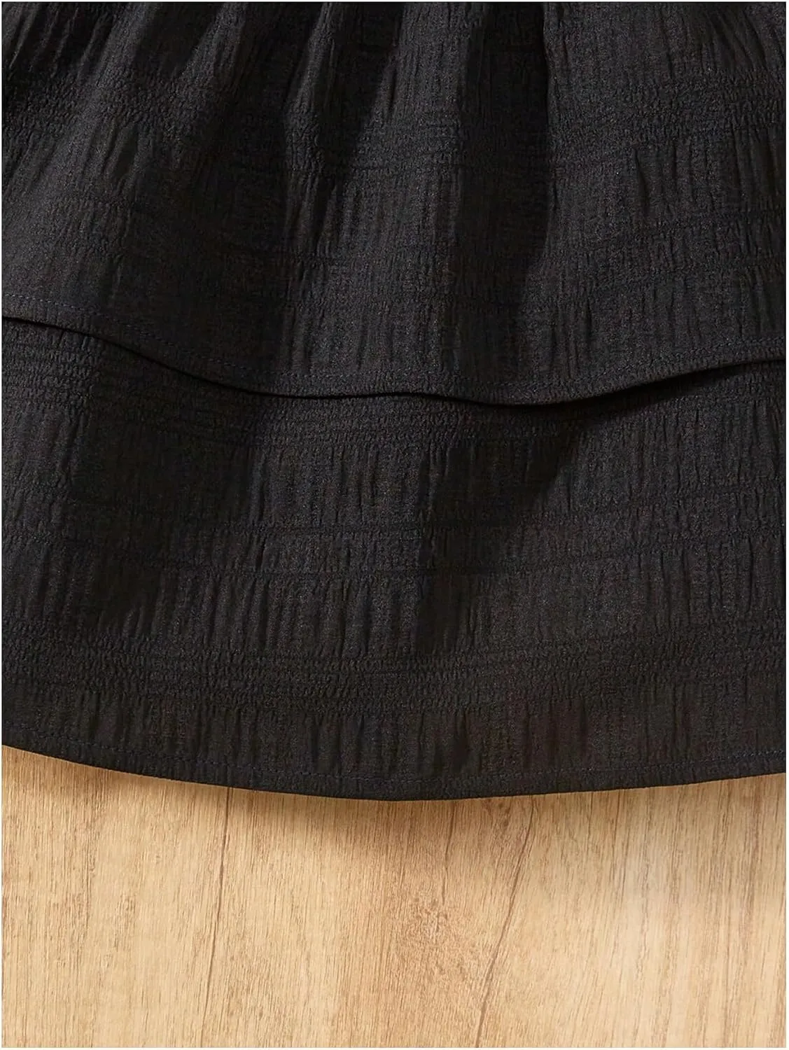 Girl's Tiered Layer Shirred Boho Smocked Skirts Casual Cute High Waisted Pleated Ruffle Flowy Elastic Skirts