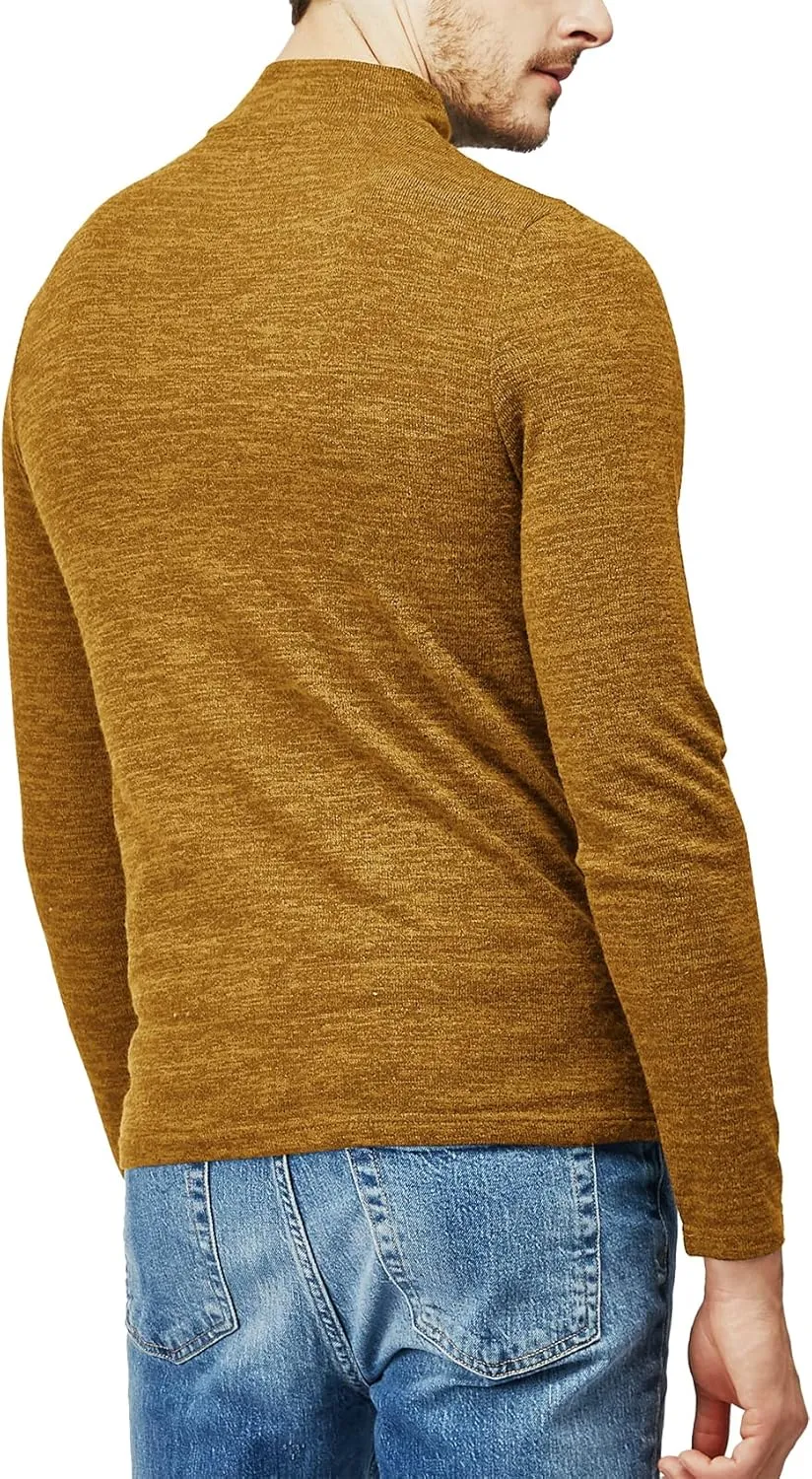H2H Mens Lightweight Slim Fit Turtleneck Pullover Casual Long Sleeve