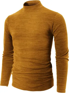 H2H Mens Lightweight Slim Fit Turtleneck Pullover Casual Long Sleeve
