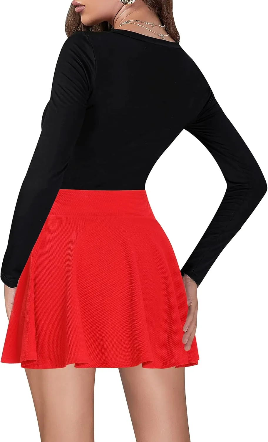 High Waisted Pleated Skirts for Women Skater Tennis Skirt with Shorts Pockets Mini A-Line Skirt