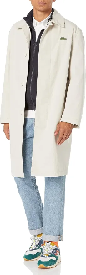 Lacoste Men's Front Pocket Trench Coat