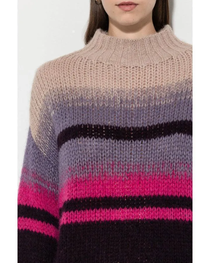Luisa Cerano Fancy Stripe Alpaca Sweater
