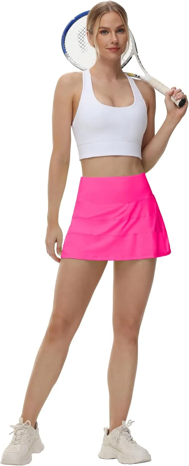 MCEDAR Pleated Tennis Skirt for Women with Pockets Women's High Waisted Athletic Golf Skorts Skirts Running Workout Shorts