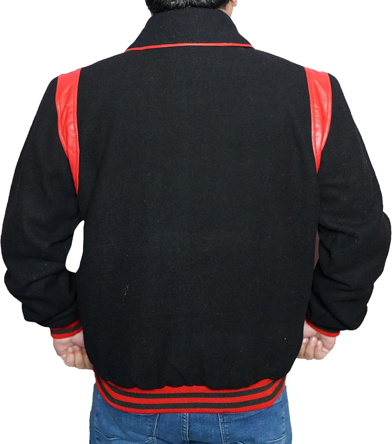 Mens Baseball Varsity Jacket Letterman Warm Wool Color Block Casual Long sleeves Bomber Fashion Outerwear