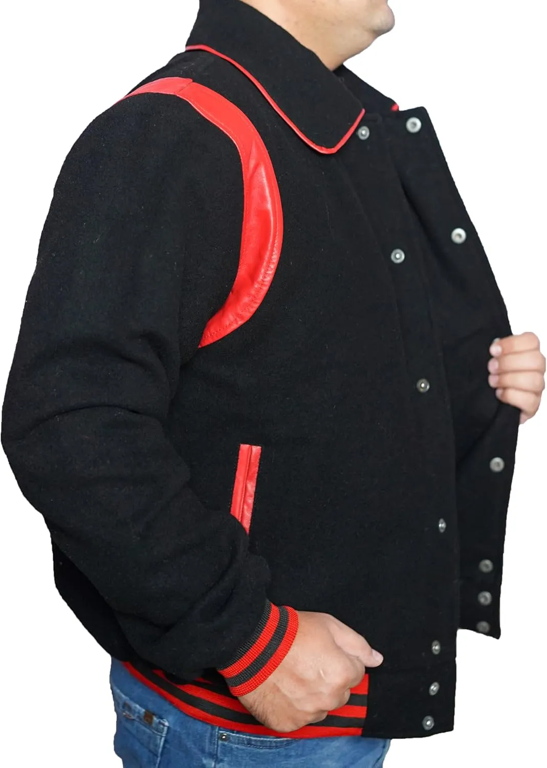 Mens Baseball Varsity Jacket Letterman Warm Wool Color Block Casual Long sleeves Bomber Fashion Outerwear