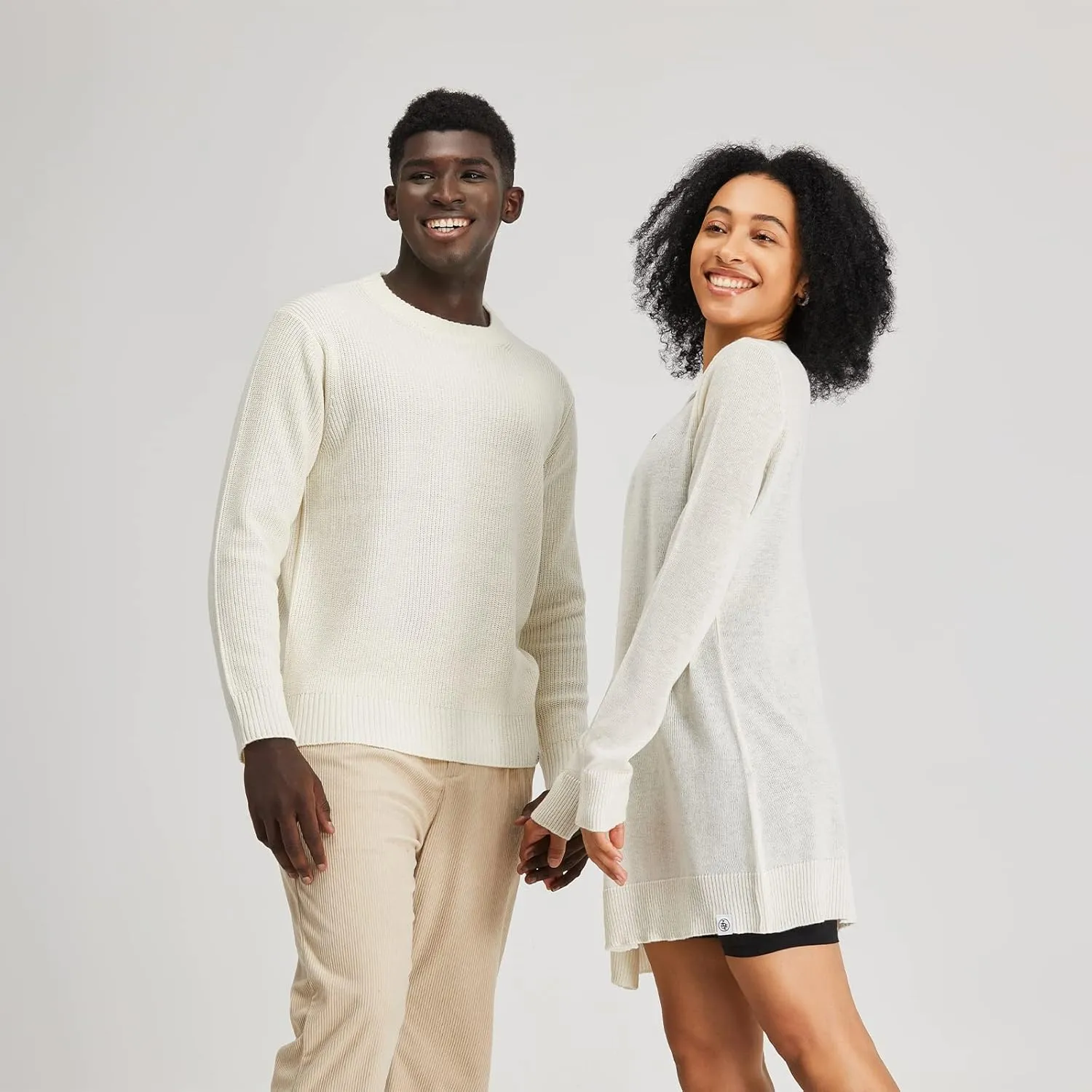 Men's Polyana Cashmere Essentials Crewneck Pullover Waffle Sweater Ribbed Knit with Long Sleeve