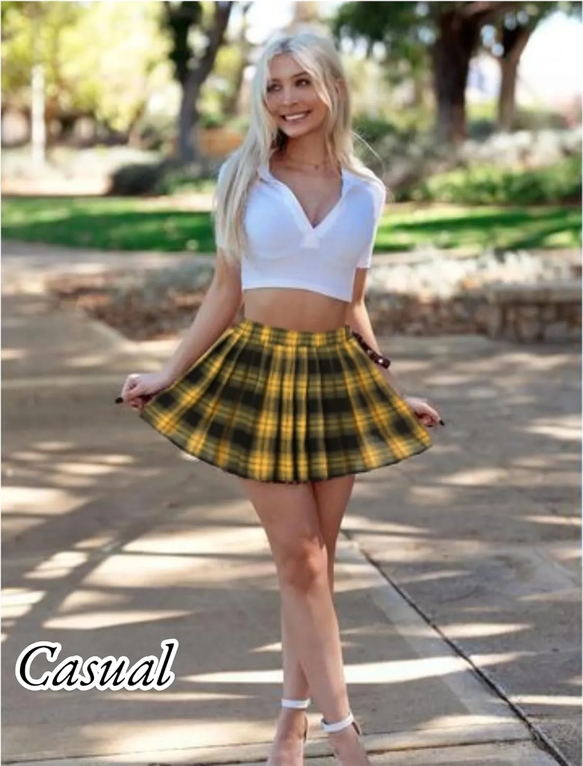 Mini Skirt Skater A-line Pleated Skirts for Women Sexy Club Y2k Skirt Elastic Waist School Girl Skirt