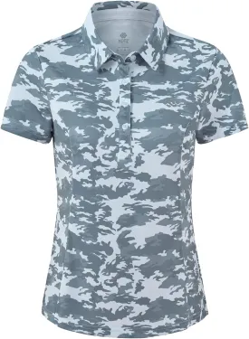 MoFiz Womens Short Sleeve Golf Polo Shirts Quick Dry Camo Lightweight UPF 50  Tennis Sports Athletic Tops Casual