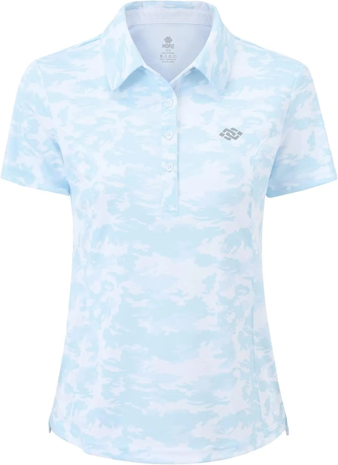 MoFiz Womens Short Sleeve Golf Polo Shirts Quick Dry Camo Lightweight UPF 50  Tennis Sports Athletic Tops Casual