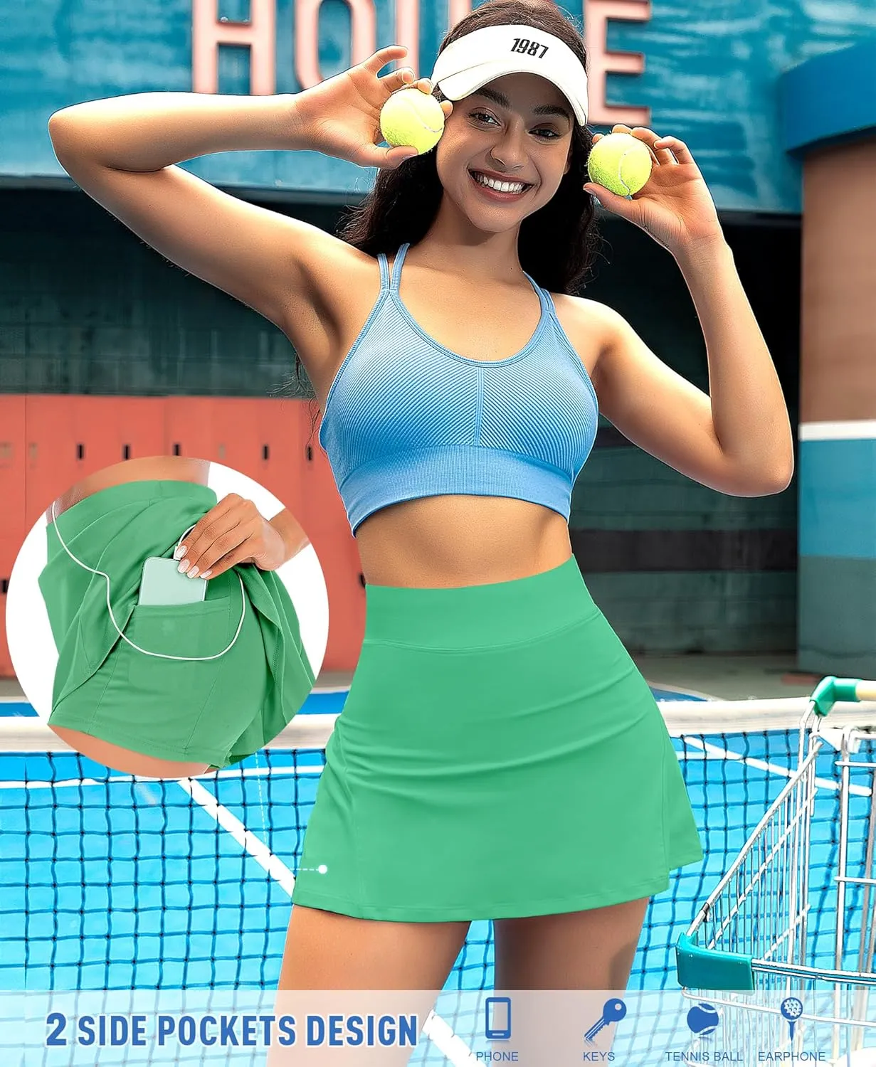 Pleated Tennis Skirts for Women High Waisted Athletic Golf Skorts with Pockets Shorts Running Workout Clothes