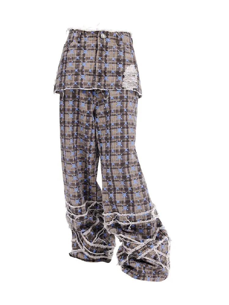 Skull Plaid Pant Skirt【s0000010617】