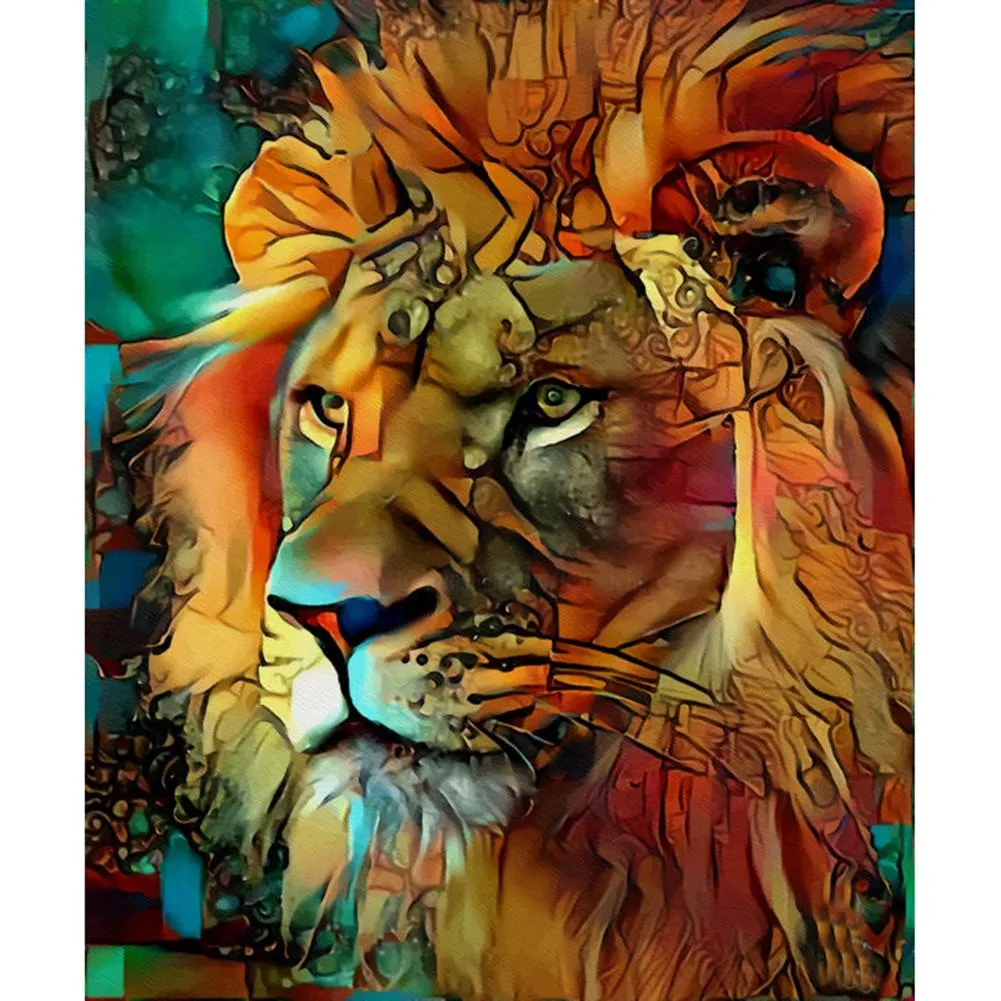 Splicing Lion - Full Round Diamond - 30x40CM