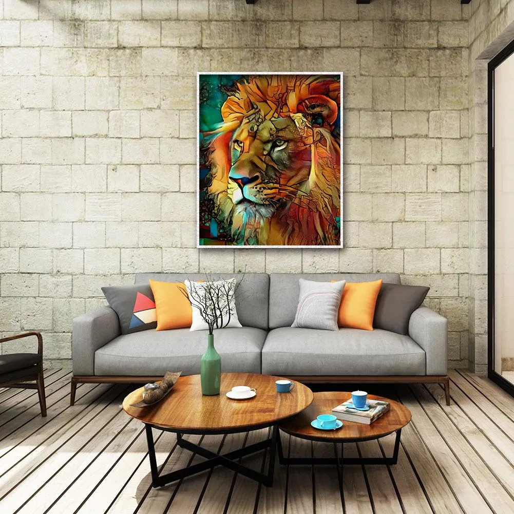 Splicing Lion - Full Round Diamond - 30x40CM