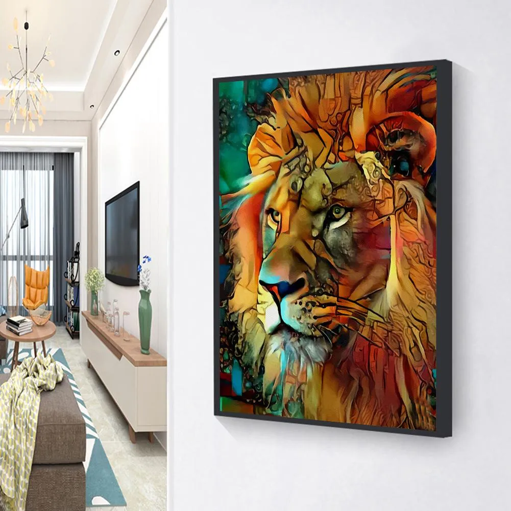 Splicing Lion - Full Round Diamond - 30x40CM