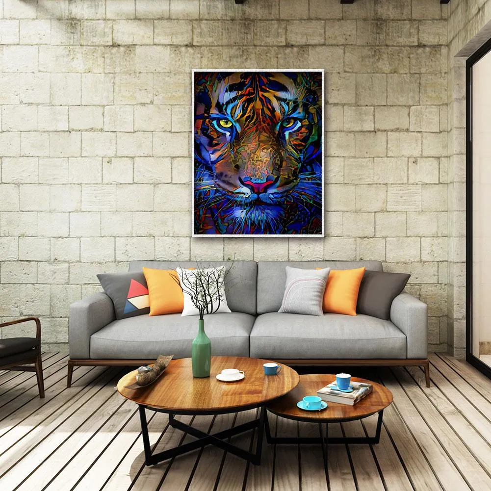 Splicing Tiger - Full Round Diamond - 30x40CM