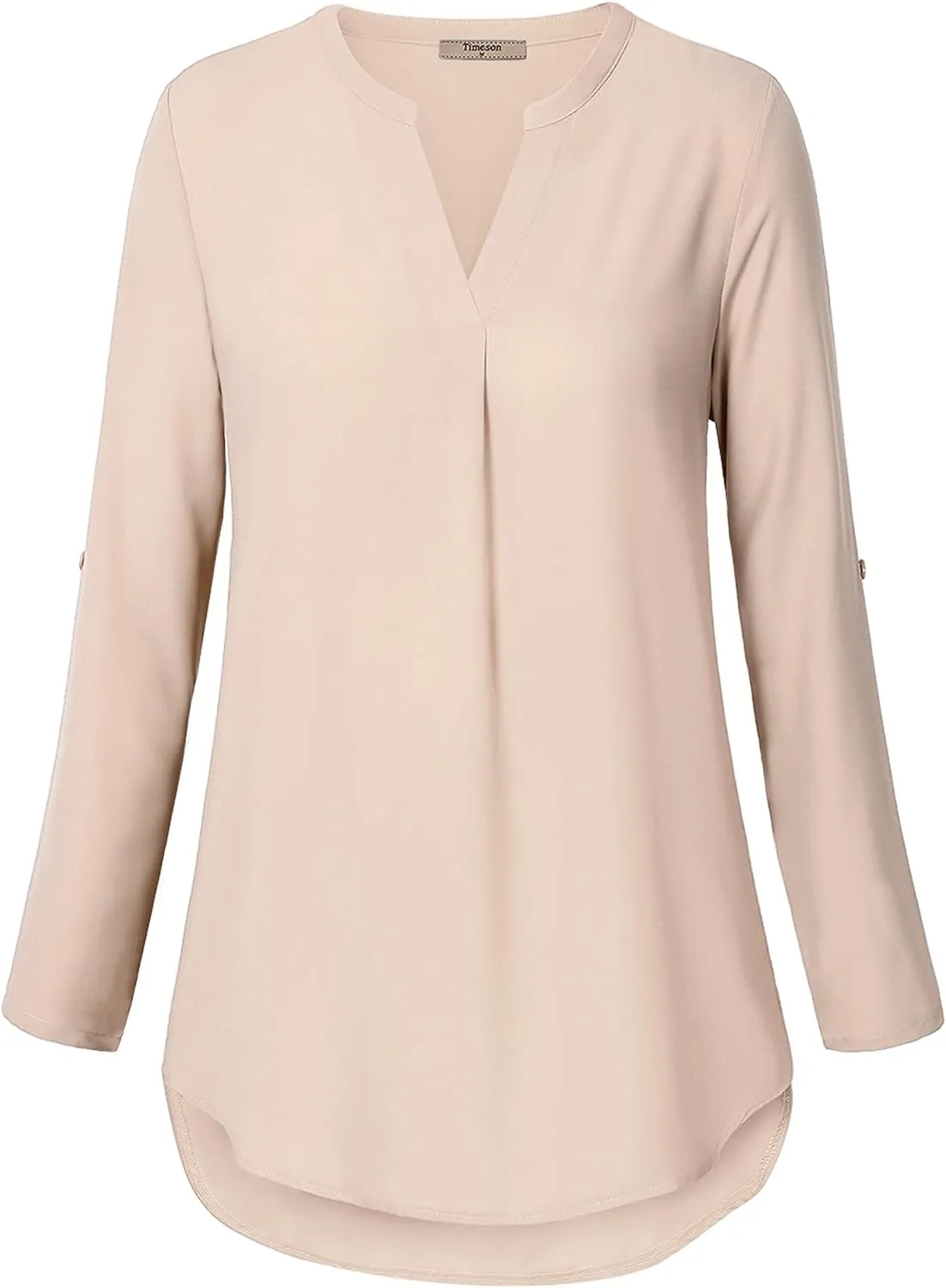 Timeson Women's Casual Chiffon V Neck 3/4 Sleeve Blouse Tops