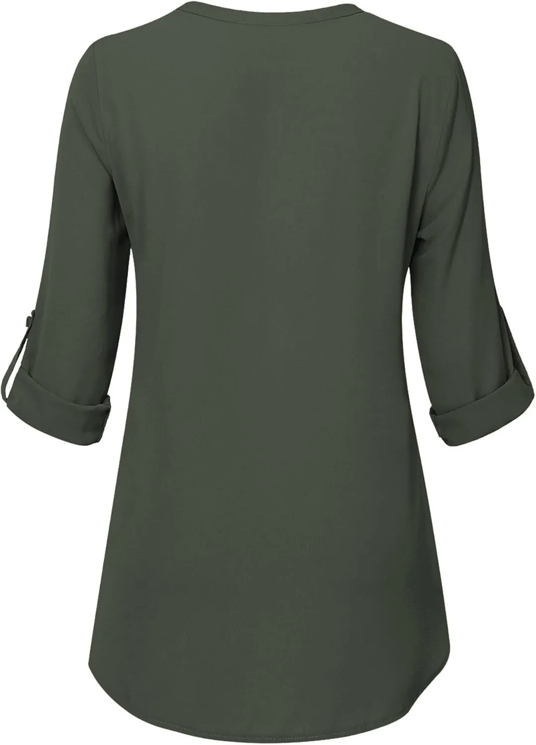 Timeson Women's Casual Chiffon V Neck 3/4 Sleeve Blouse Tops