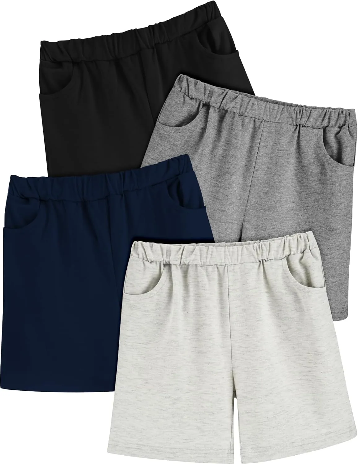 Toddler Boy Shorts 4Pack Athletic Shorts Baby Boys Casual Jogger Active Elastic Waistband Quick Dry Knit Shorts