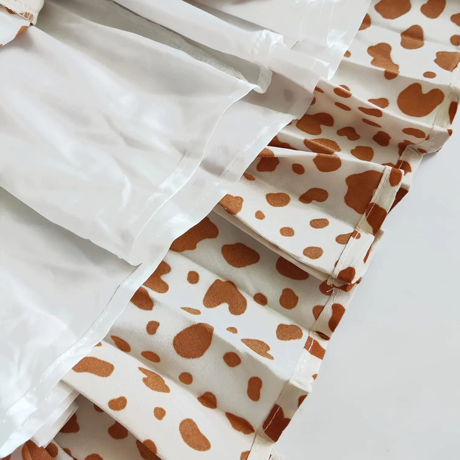 TONCHENGSD Women's Retro Midi High Waist Pleated Skirt Leopard Print Skirt