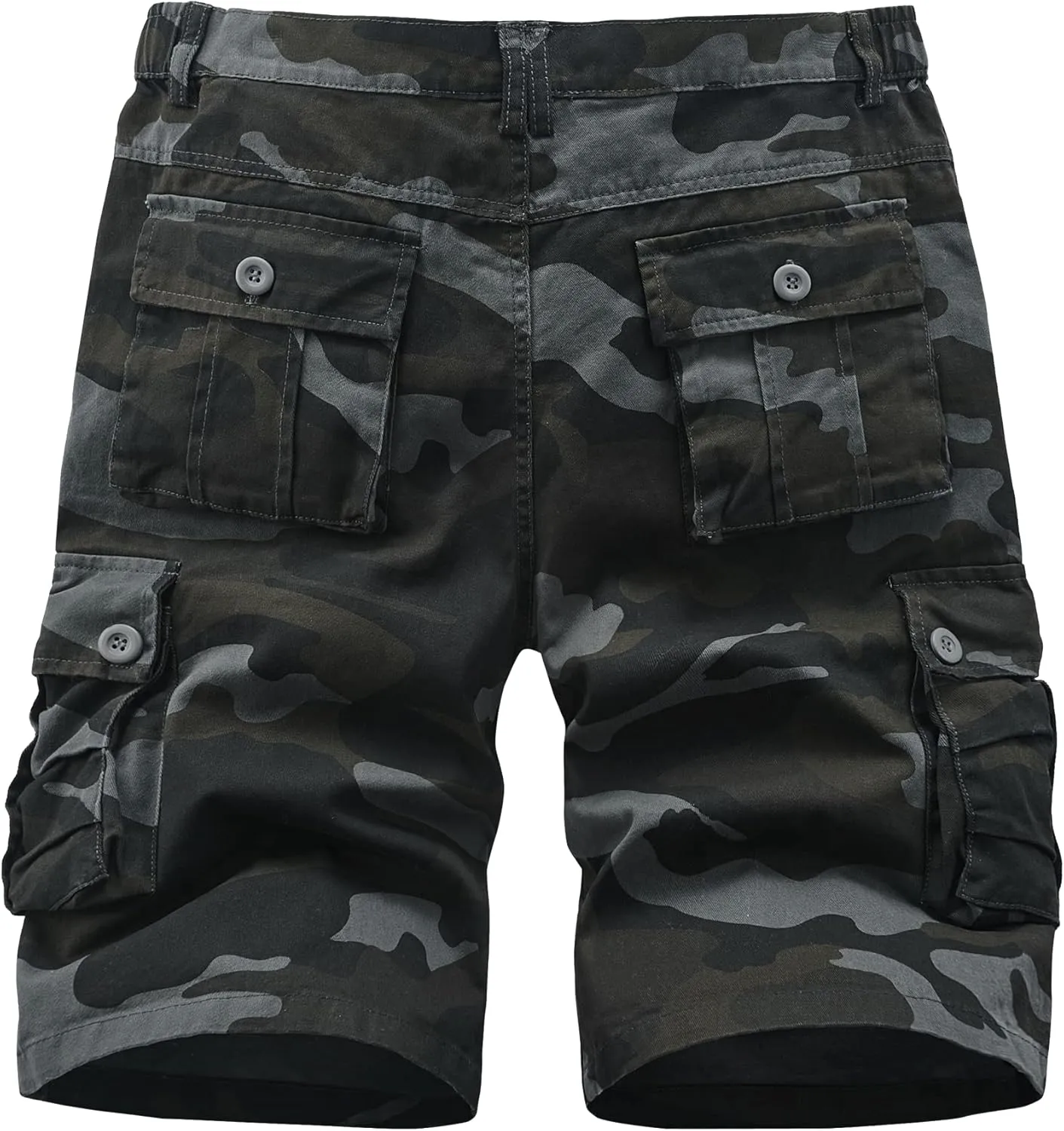 Vcansion Men's Cargo Shorts Casual Cotton Multi-Pockets Elastic Waist Camo Shorts
