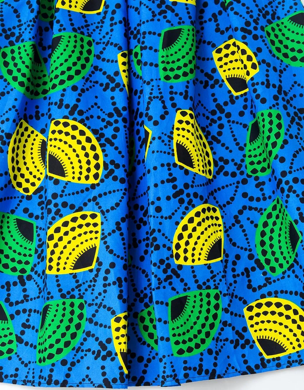 Women's Afriacn High Waist Vintage Skirt Ankara Pleated Midi Skirt with Pockets