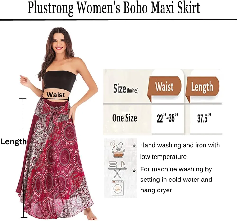 Womens Gypsy Skirt Boho Hippie Skirt Long Bohemian Maxi Summer Skirt